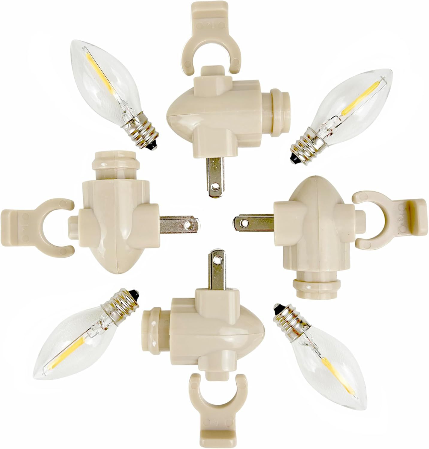 Ivory Plug-in LED Night Light Kit with Plastic Shade Clip