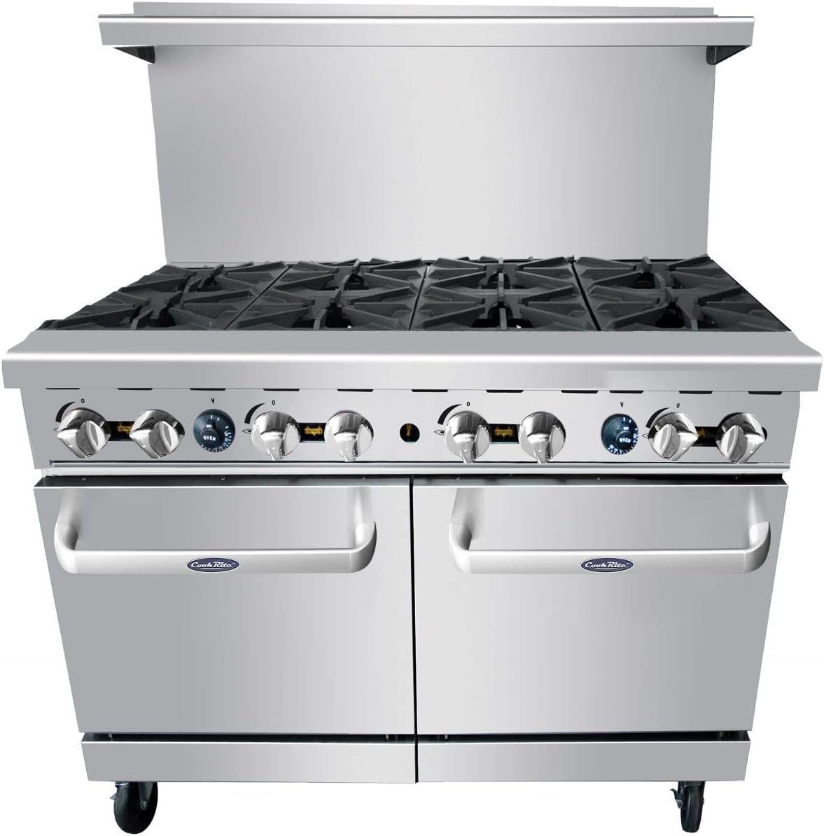 48'' Stainless Steel Commercial Gas Range with 8 Burners