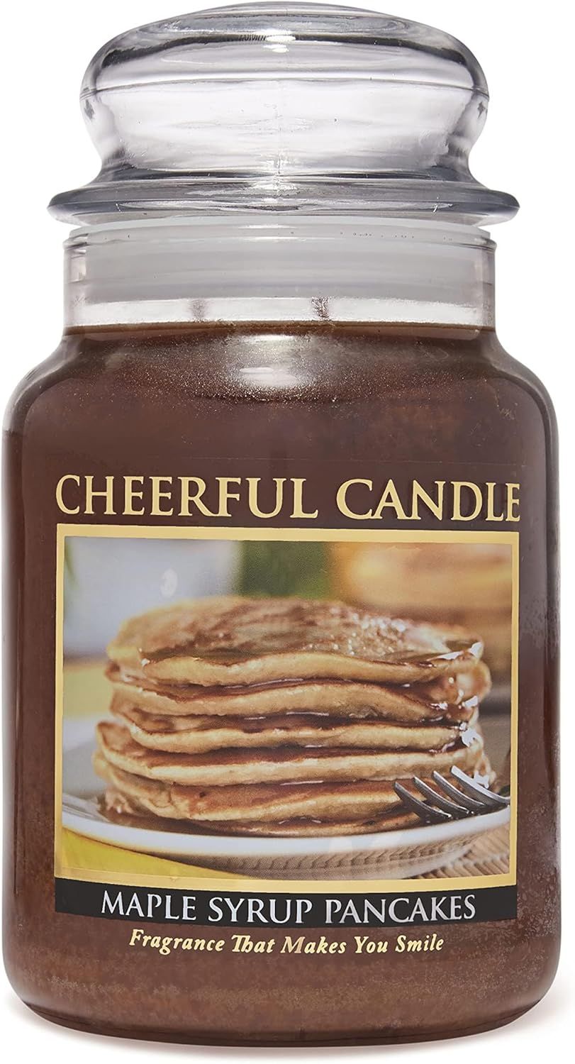 Maple Syrup Pancakes Scented Glass Jar Candle, 24 oz