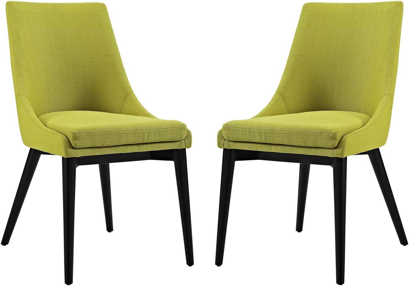 Wheatgrass Upholstered Side Chair with Black Wood Legs