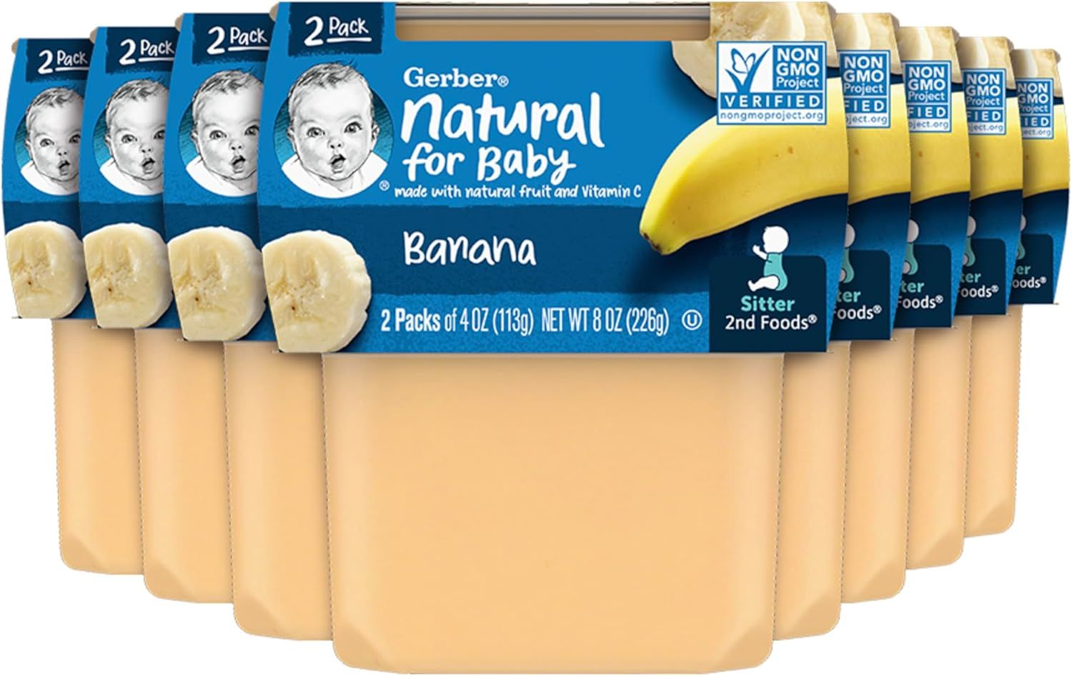 Natural Banana Baby Food Puree, 8 Ounce Pack