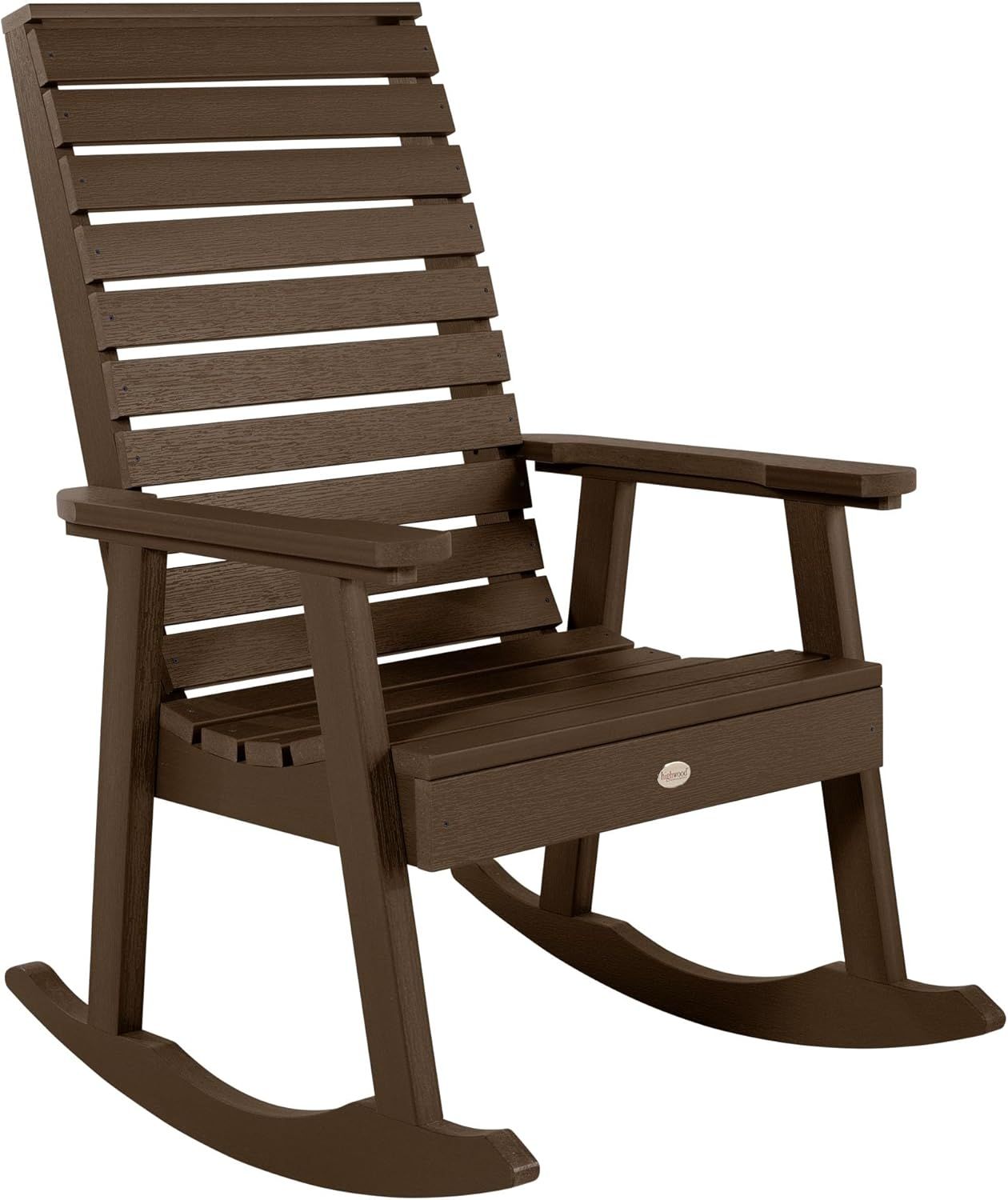 Weathered Acorn 28"x44" Ultra-Durable Rocking Chair in Synthetic Wood