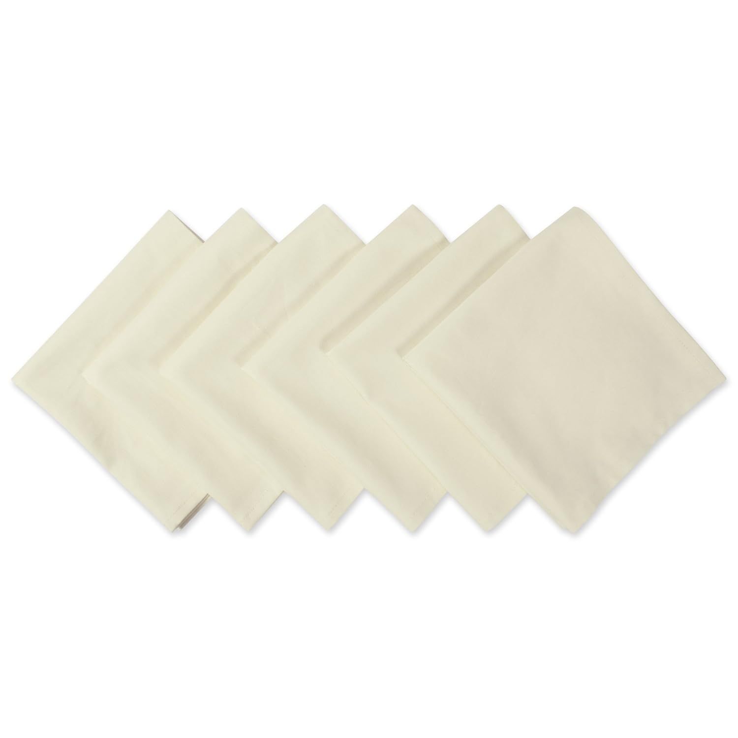 Natural Cotton Square Woven Napkin Set, 20x20 Inch, 6 Count