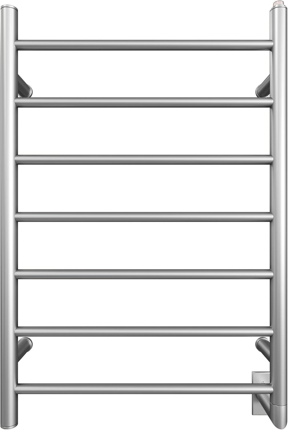 Brushed Stainless Steel 7-Bar Wall Mounted Towel Warmer