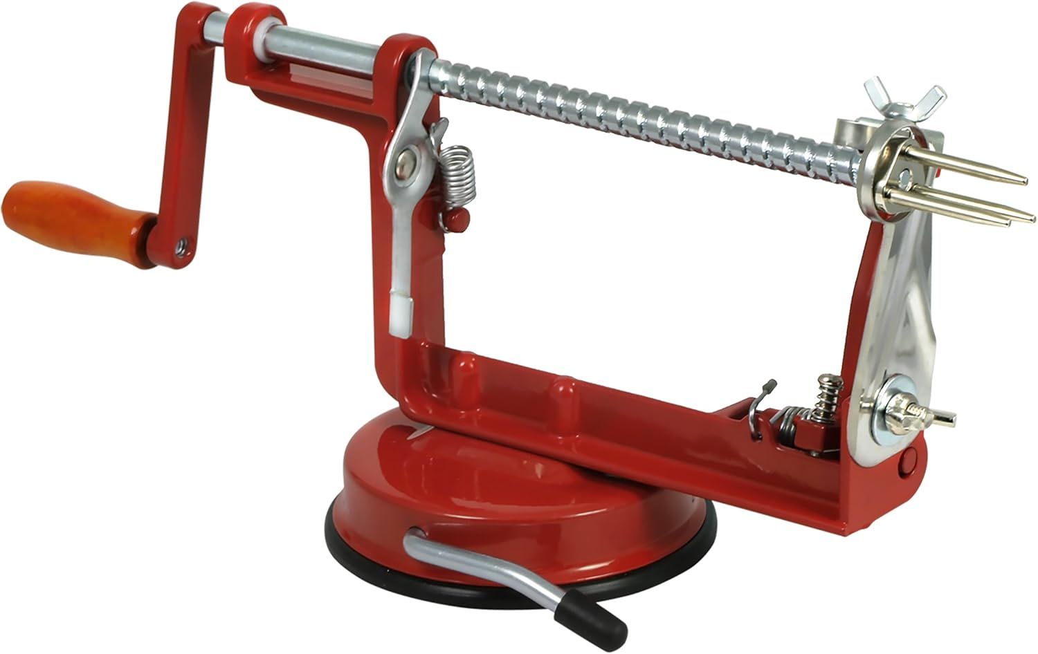 Red Stainless Steel Manual Apple Peeler and Corer