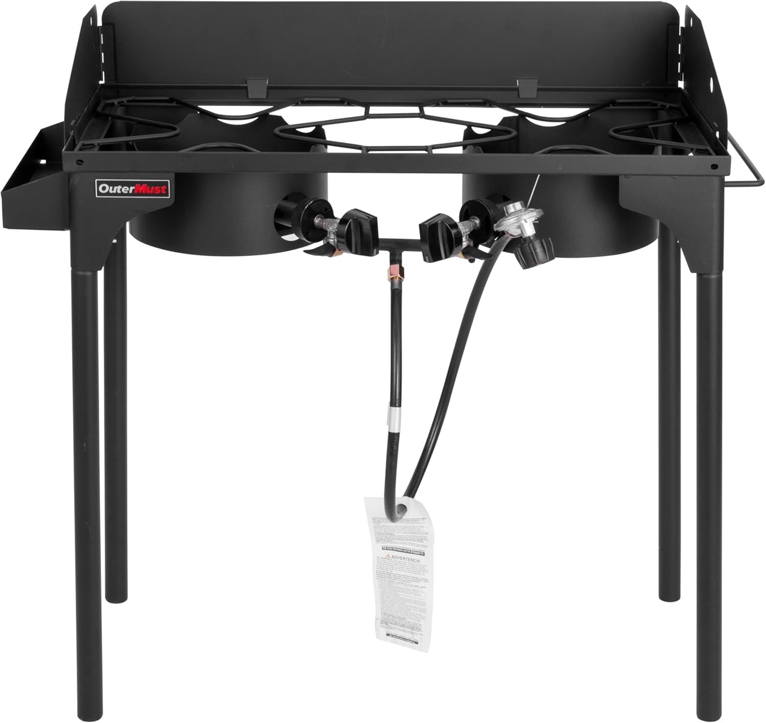 Black Double Burner Outdoor Propane Stove