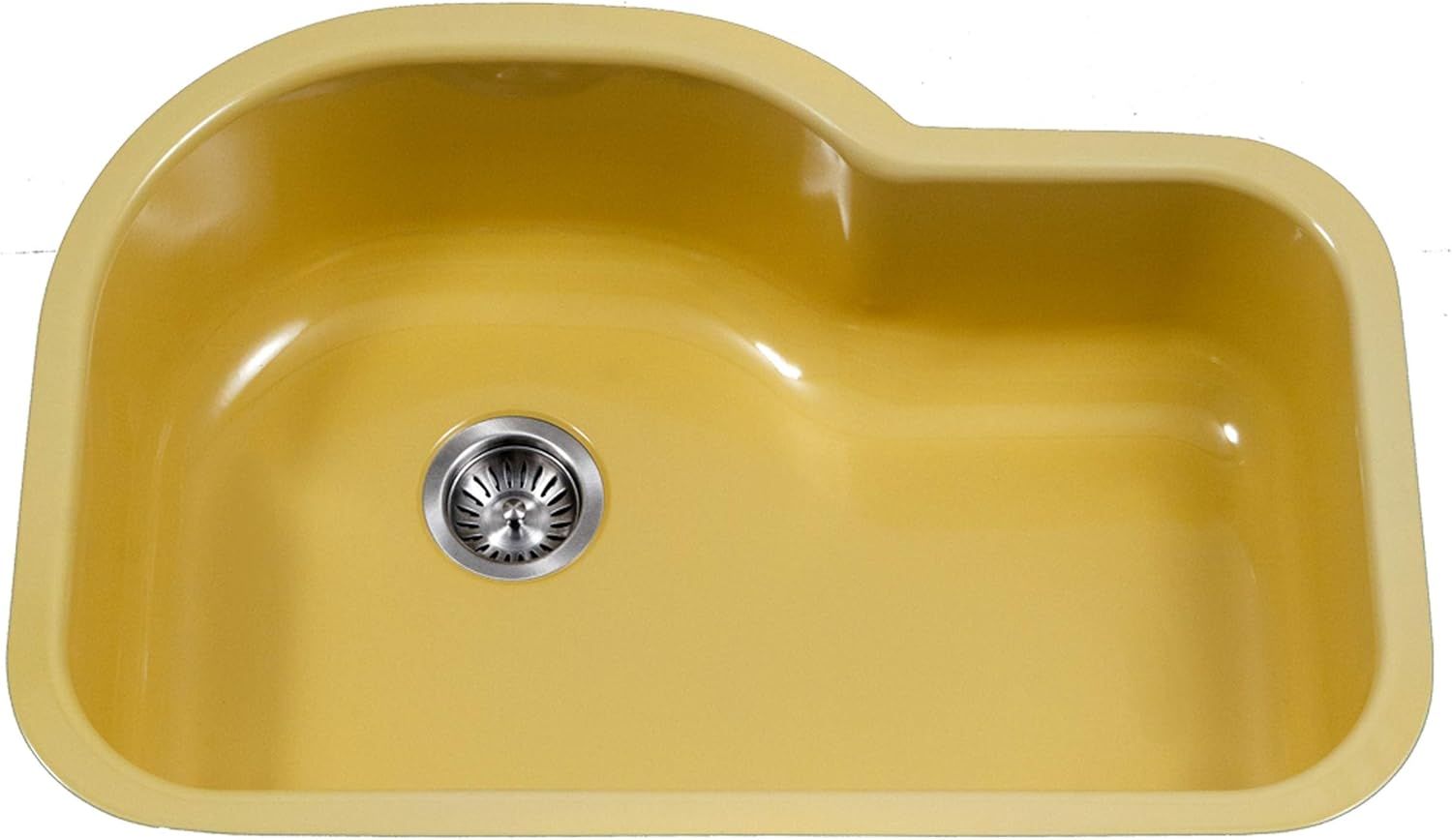 Lemon Yellow Cast Iron Single Bowl Kitchen Sink