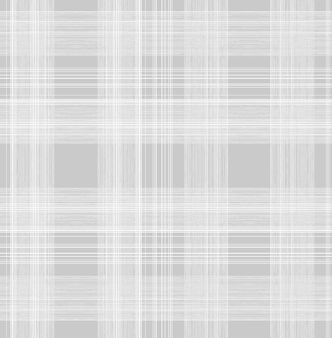 Harbor Grey Plaid Peel and Stick Vinyl Wallpaper