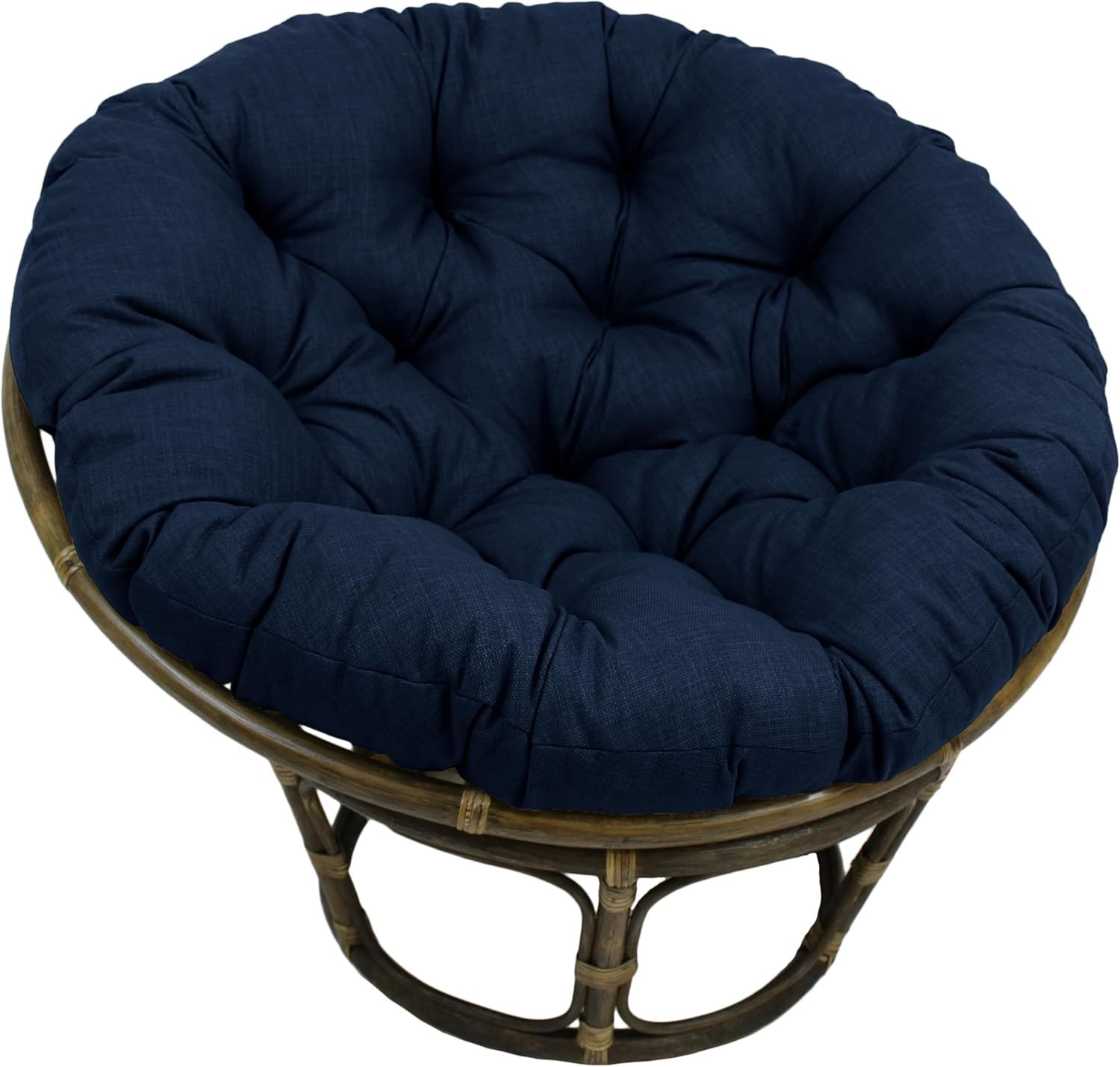 Navy Blue Polyester Tufted Papasan Chair Cushion, 44-inch