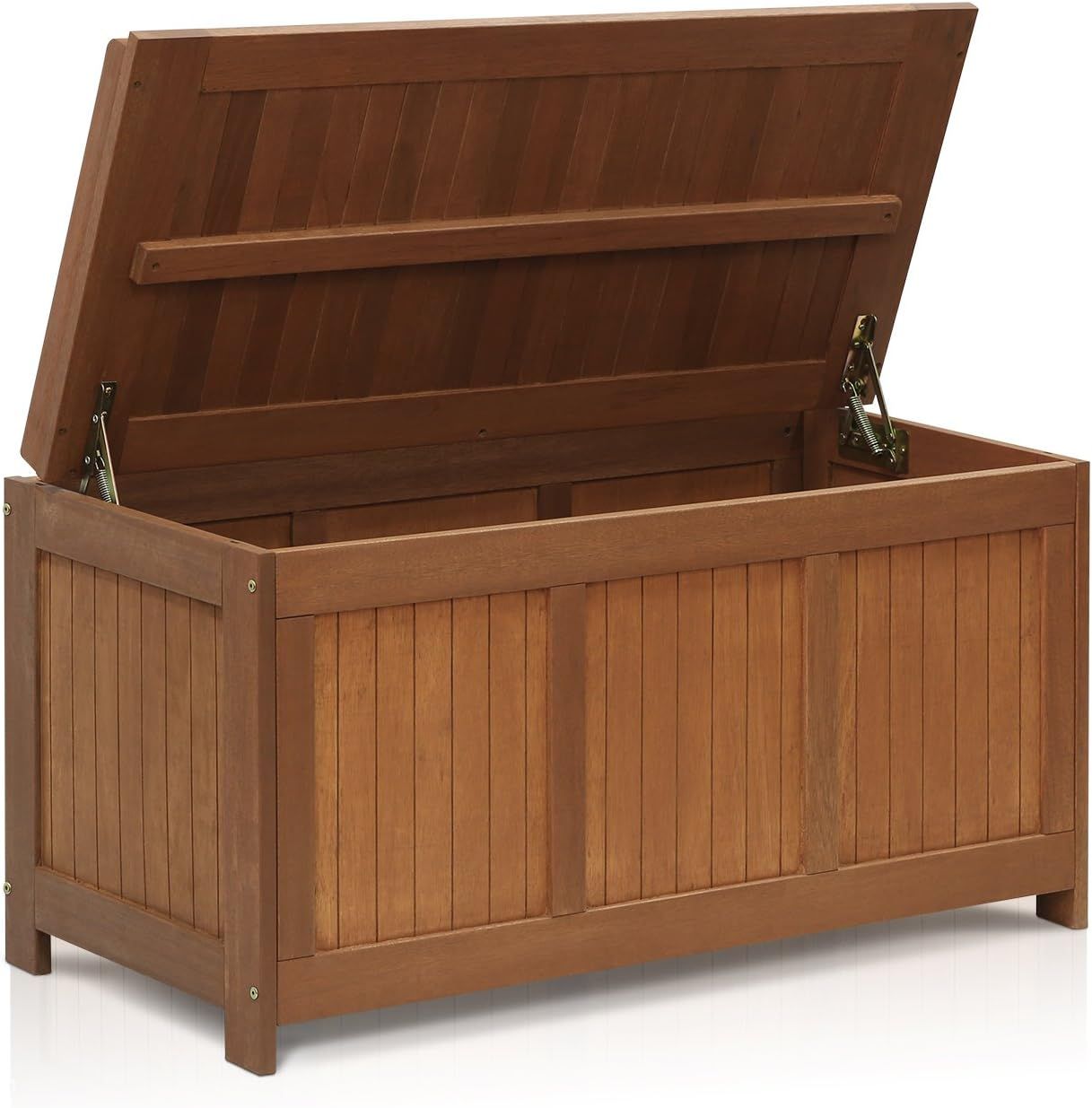 Natural Hardwood Outdoor Storage Deck Box