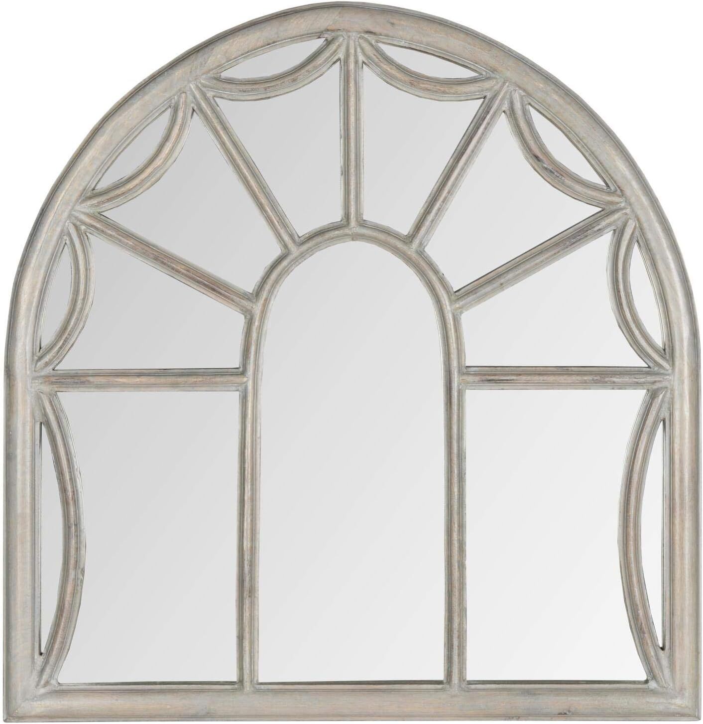 Gray Mango Wood Palladian Arch Wall Mirror