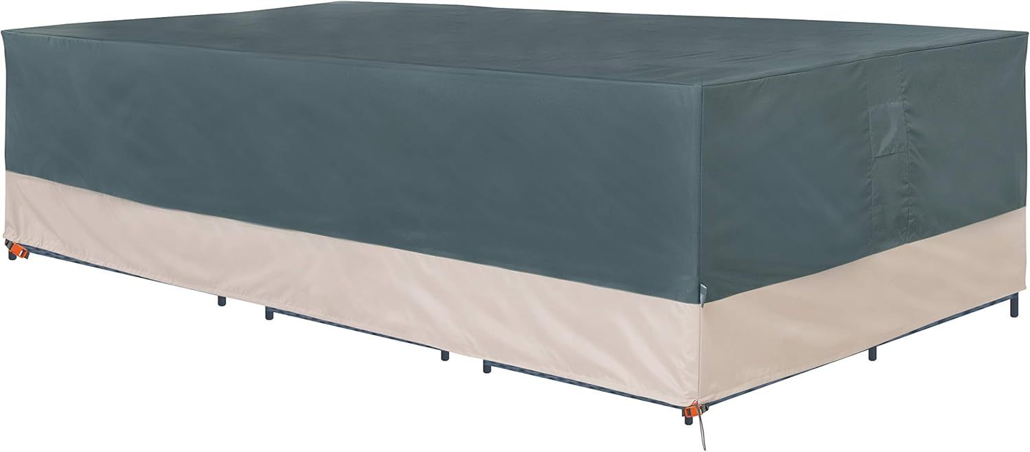 Gray and Beige Ultralite Outdoor Patio Furniture Cover, 140 x 70 x 35 inches