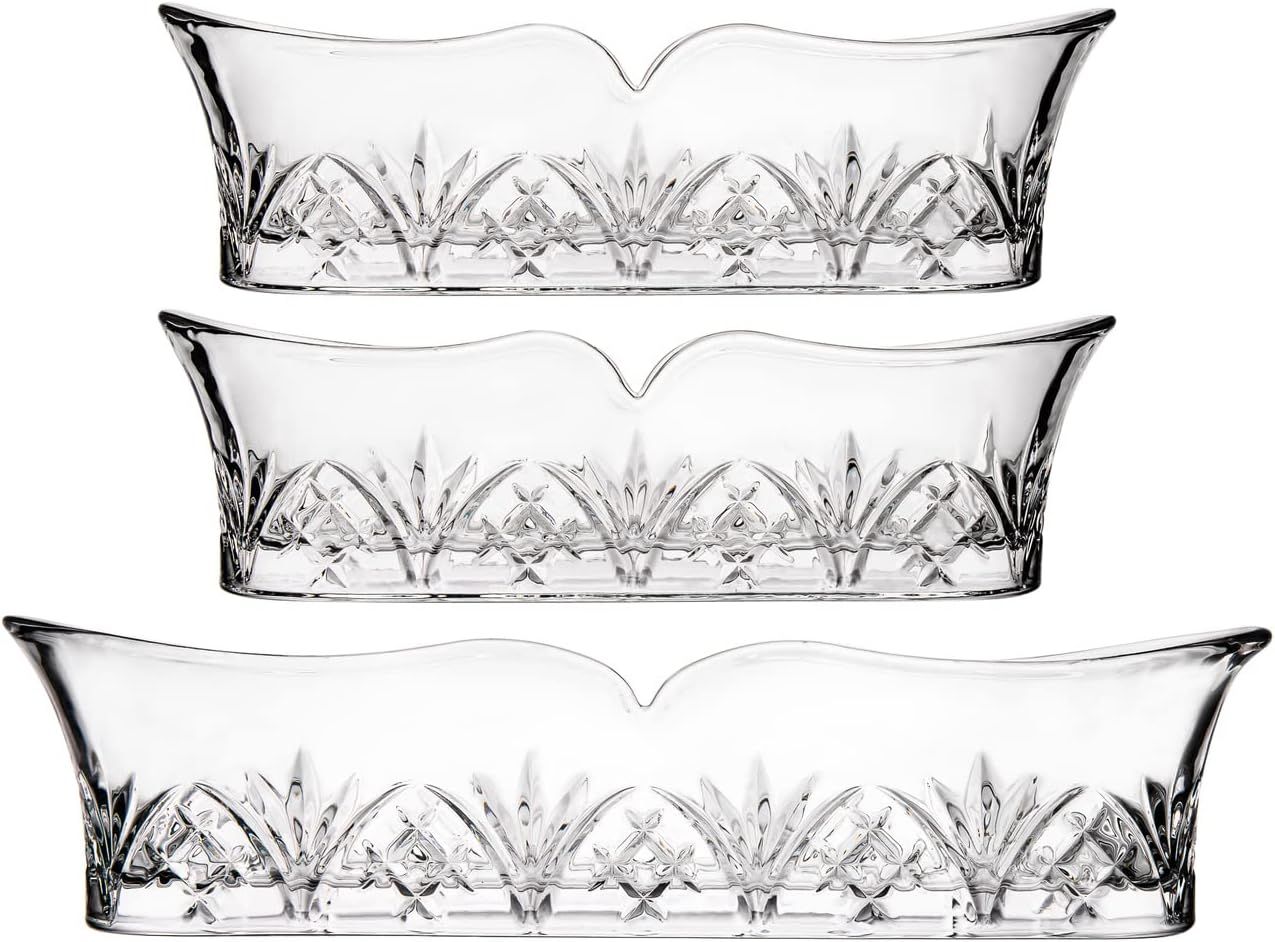 Dublin Crystal Glass Flatware Caddy Set of 3