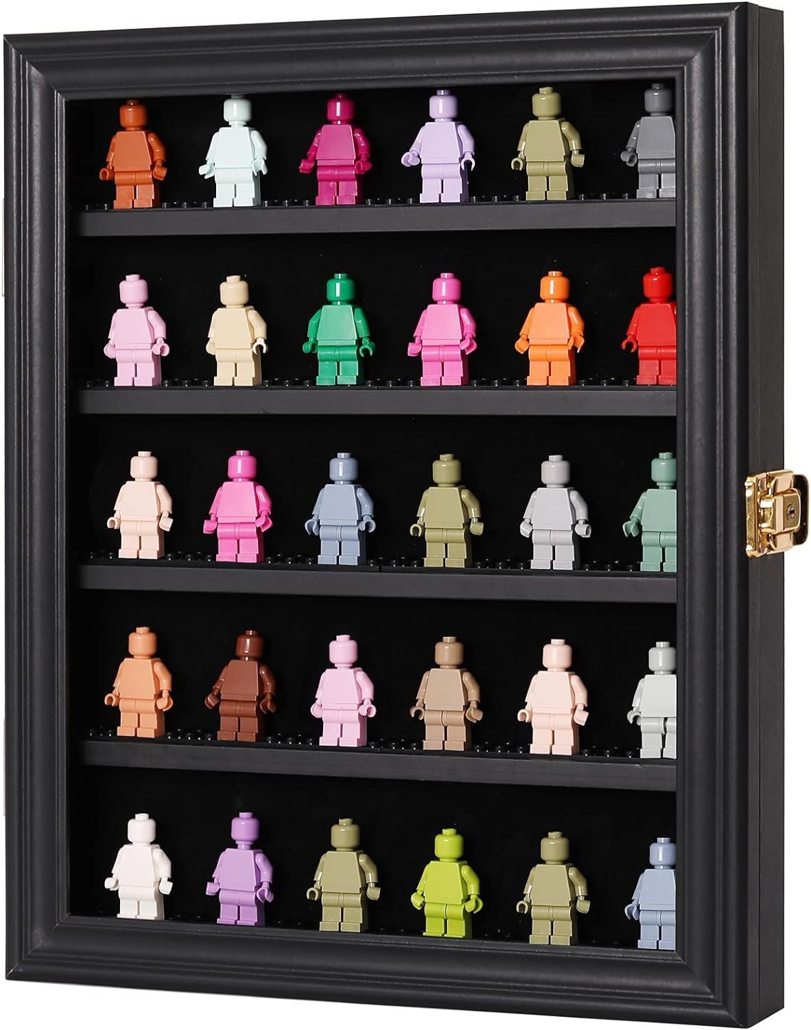 Black Acrylic Lockable Wall Mount Minifigure Display Case