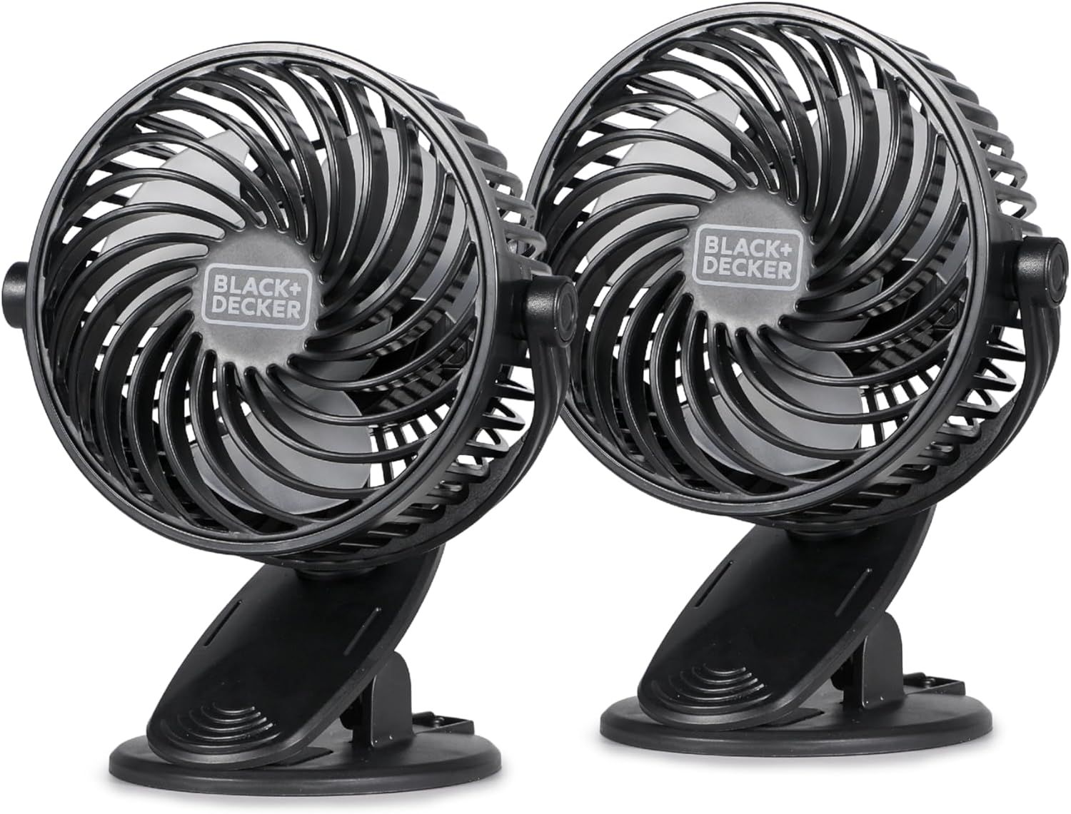 Black Adjustable 3-Speed Clip and Standing Fan Set