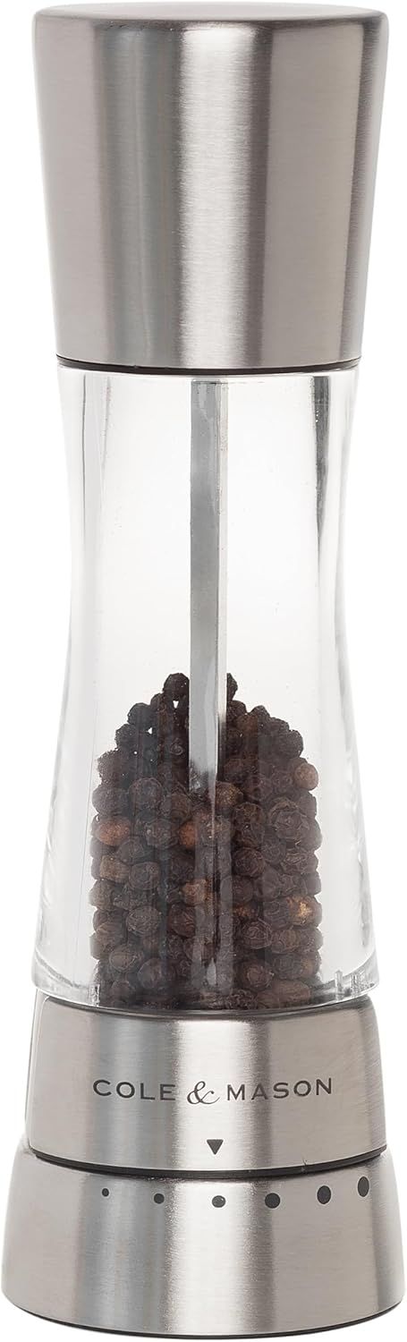 Stainless Steel and Acrylic Adjustable Pepper Grinder