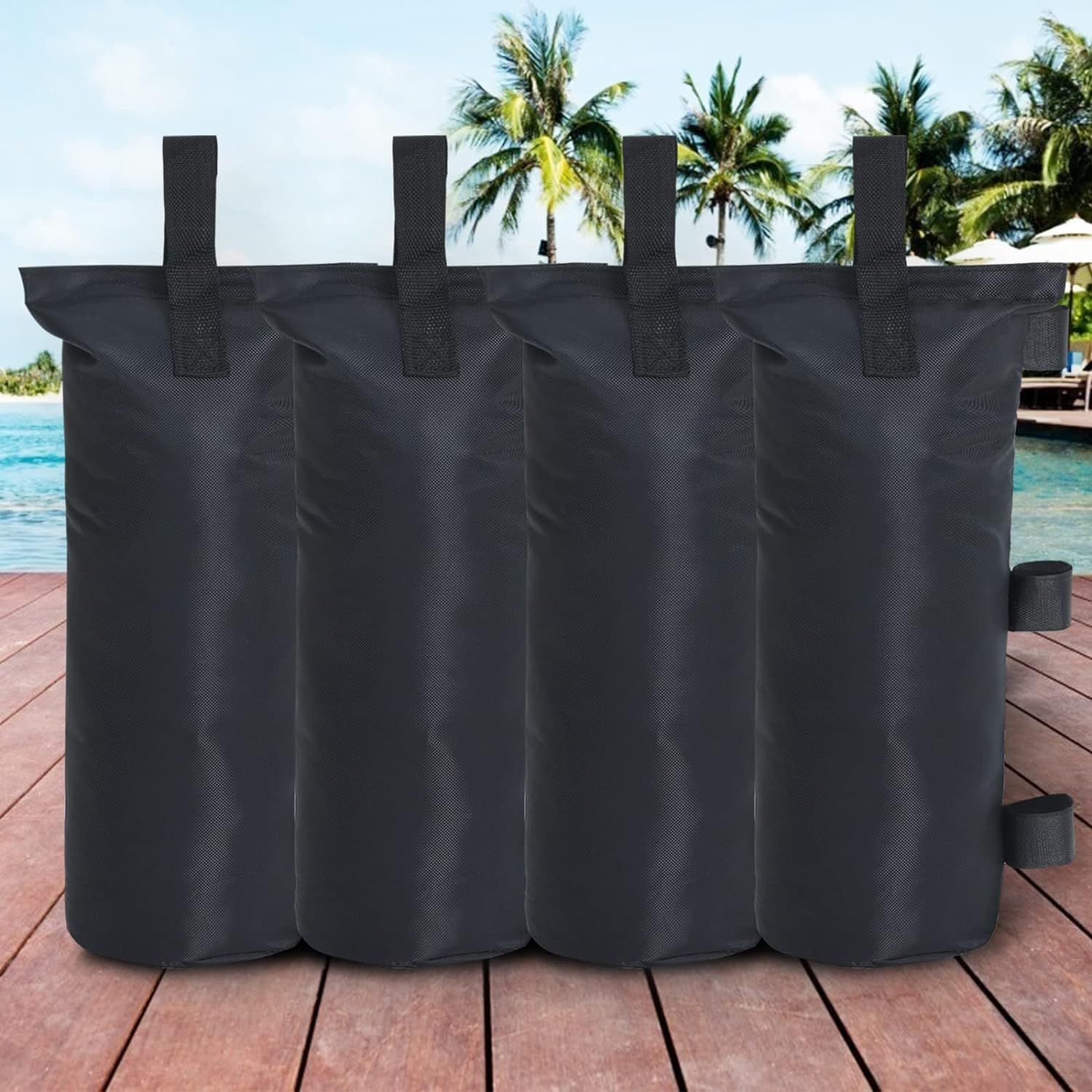 Black Waterproof Polyester Canopy Weight Bags Set