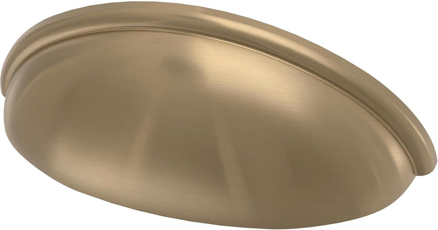 Brushed Gold 3" Cup Cabinet Pull with Mounting Hardware