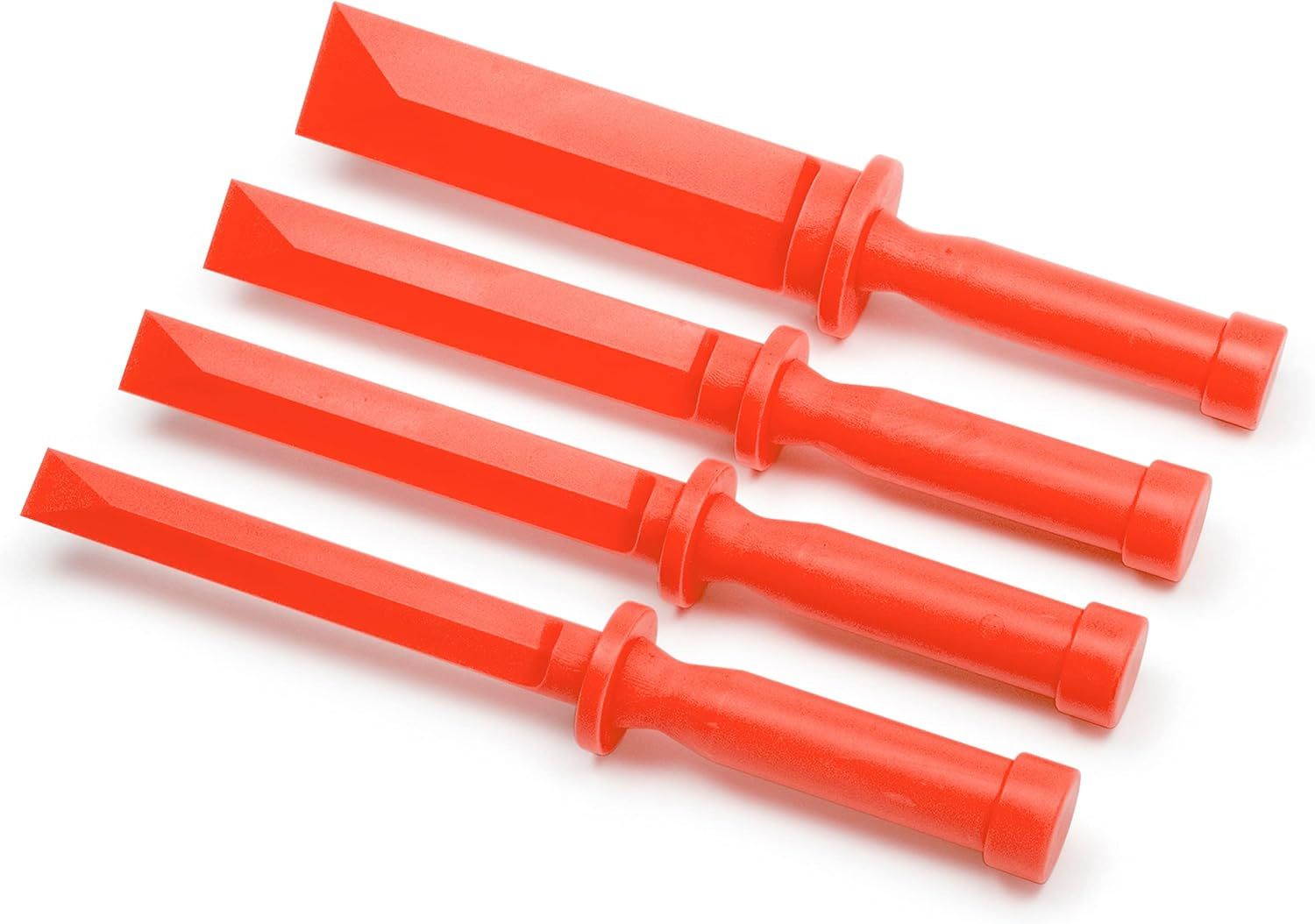 Bright Orange Nylon Plastic Scraper Set, 4-Piece