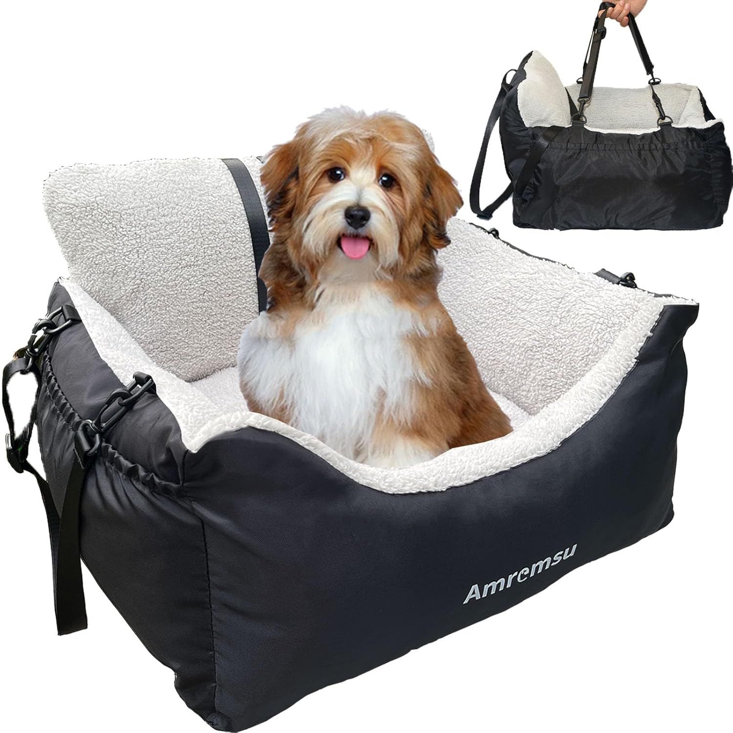 Black Soft-Sided Small Dog Travel Carrier with Adjustable Straps