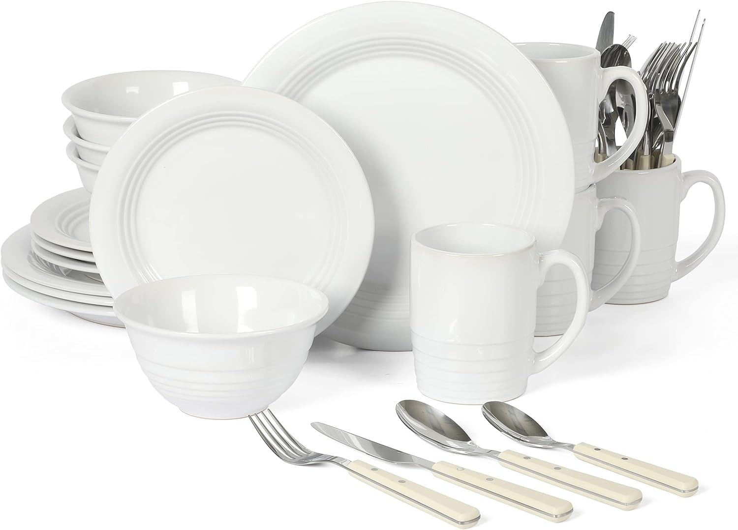 Martha Stewart 32-Piece Combo Set Stoneware Dinnerware Set - Service for 4