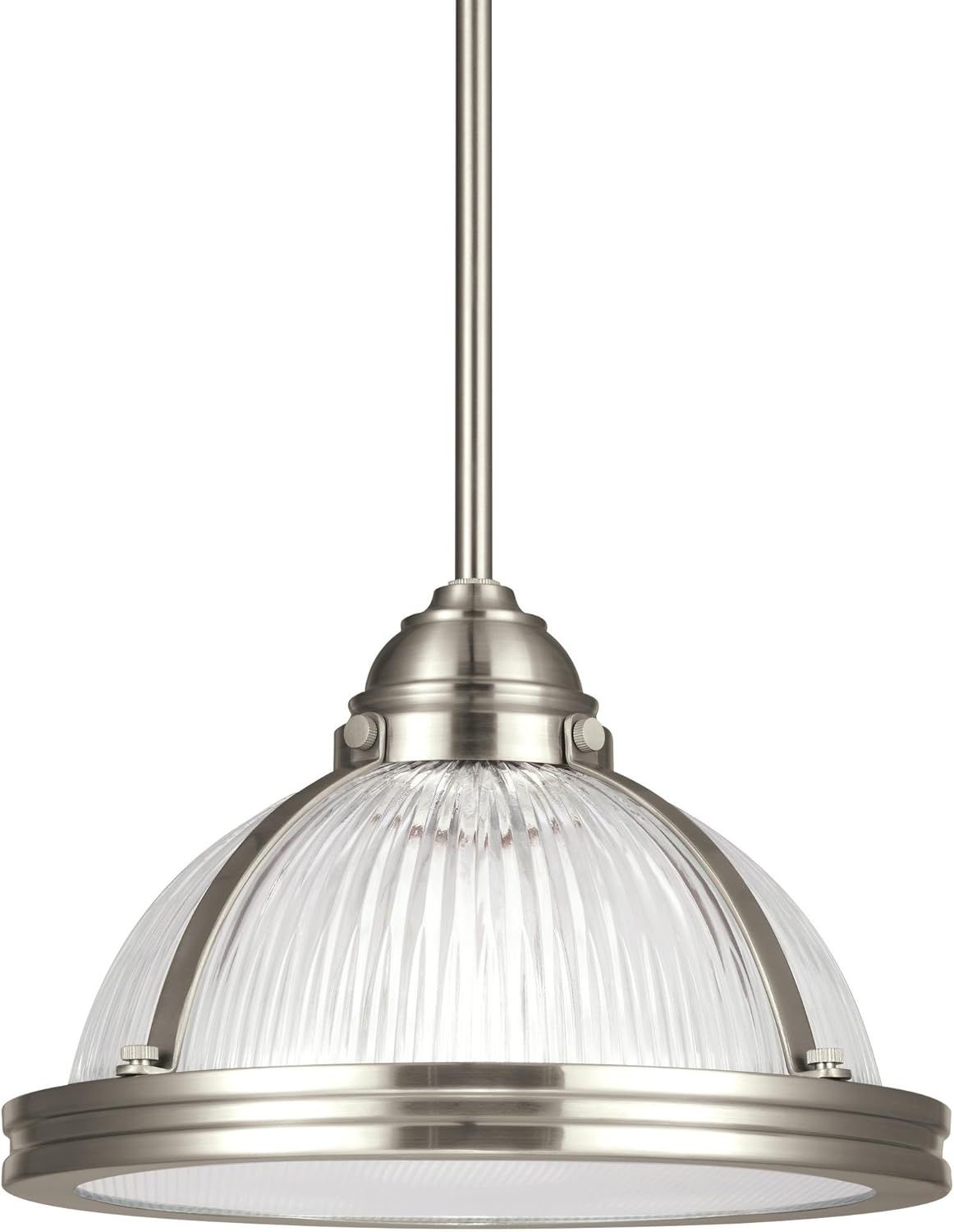Brushed Nickel Clear Glass LED Pendant Light
