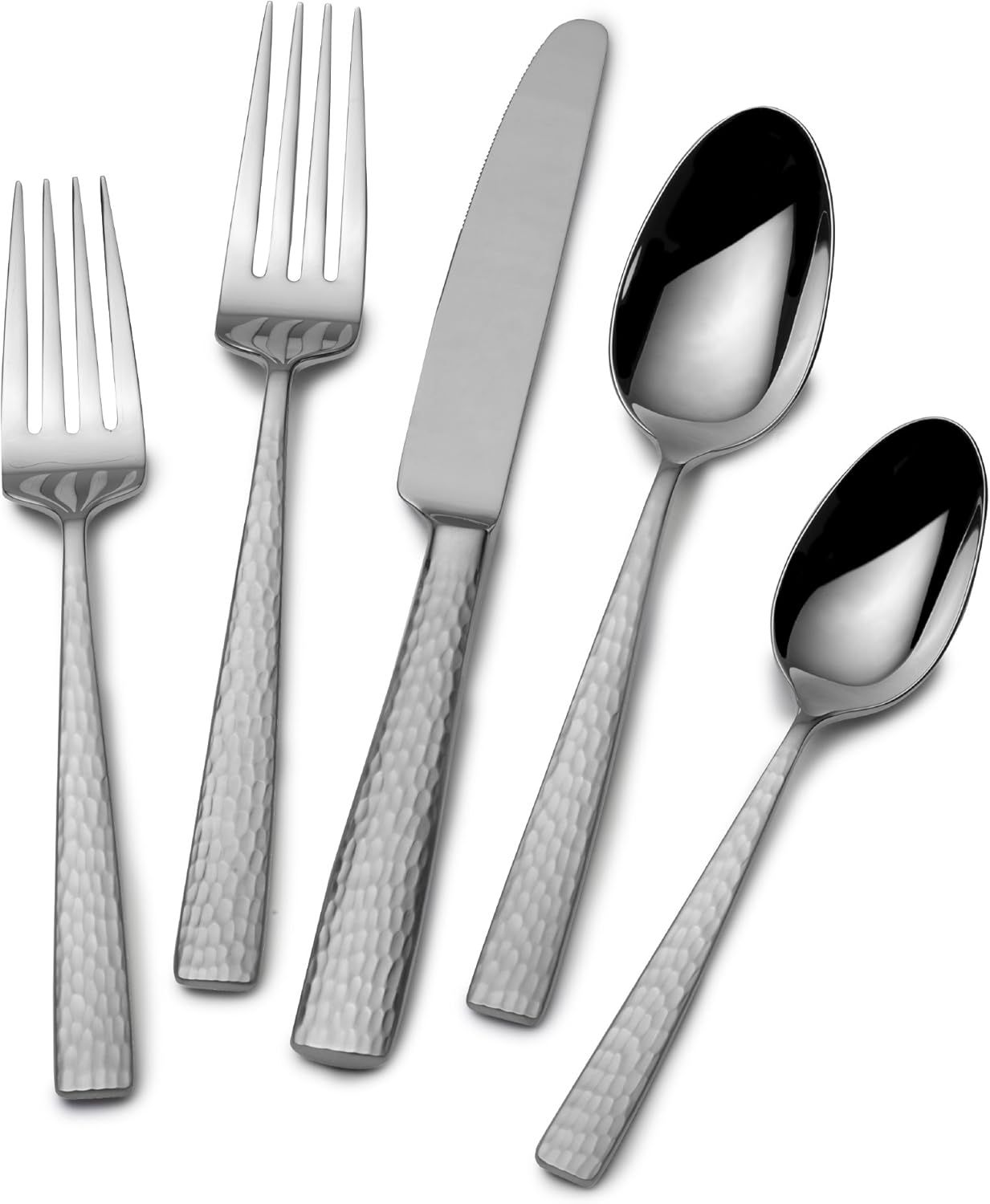 Oliver Hammered Stainless Steel 65-Piece Flatware Set