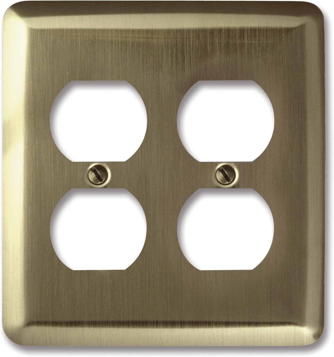 Brushed Brass Double Duplex Steel Wall Plate