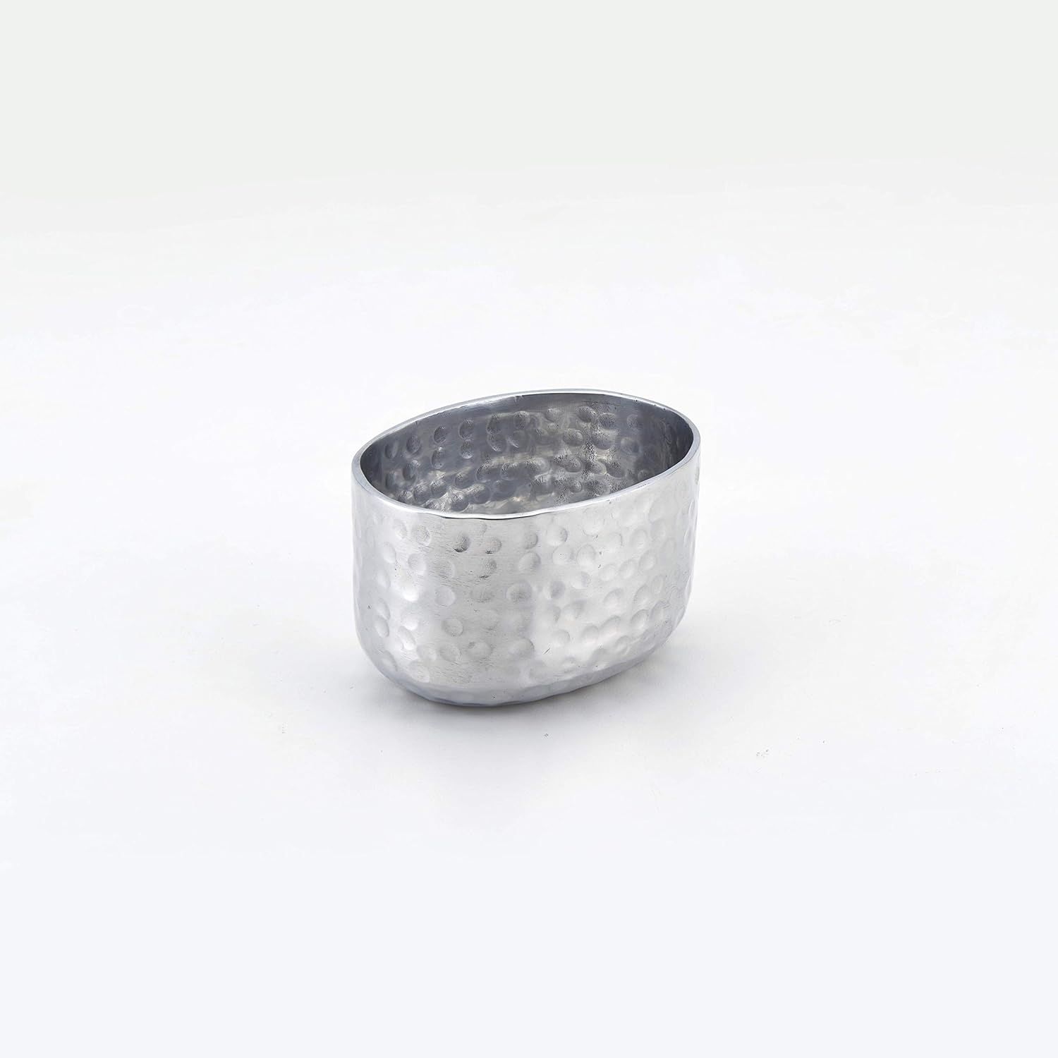 Oval Hammered Silver Aluminum Sugar Packet Holder, 3-3/8"