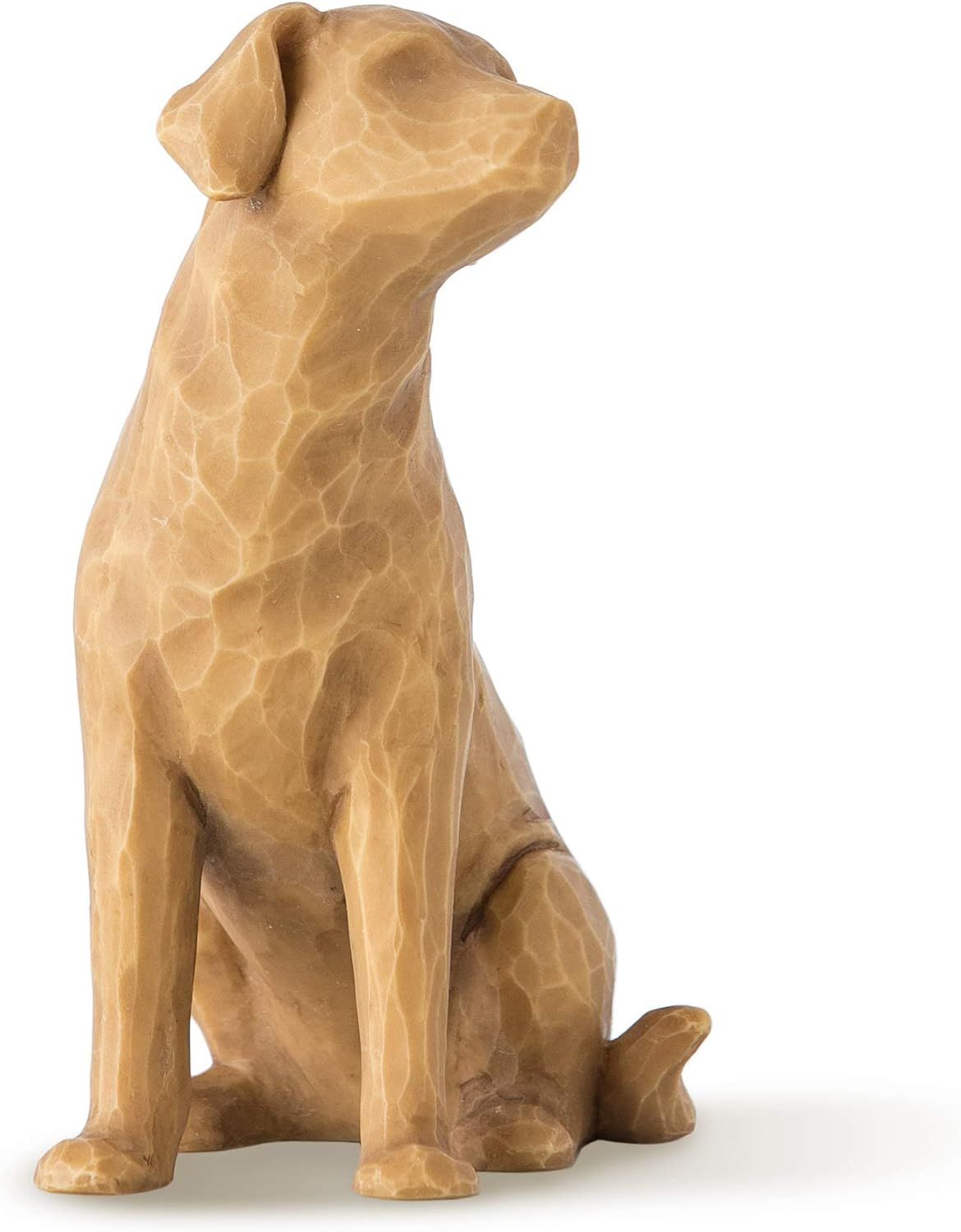 Golden Resin Dog Figurine Hand-Painted 3.25"