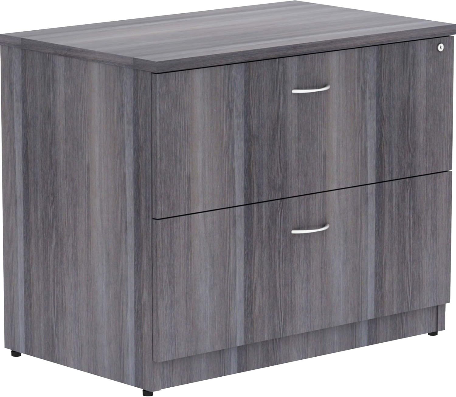 Weathered Charcoal 2-Drawer Lockable Lateral File Cabinet