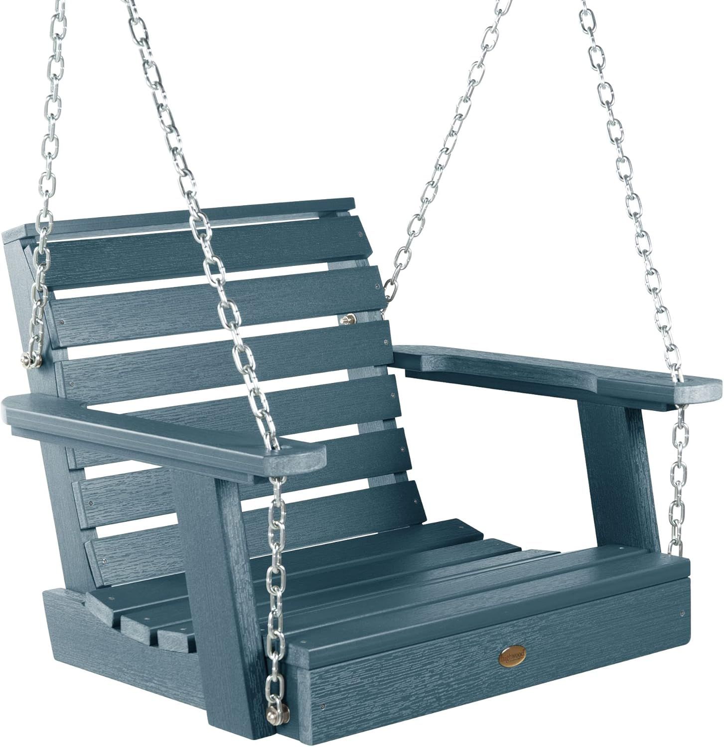 Nantucket Blue Recycled Plastic Single Seat Outdoor Swing
