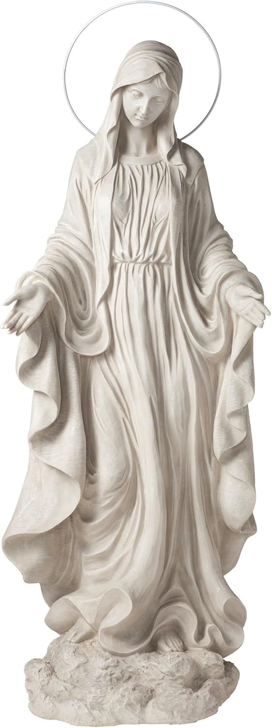 Antique Stone Finish Virgin Mary Resin Garden Statue