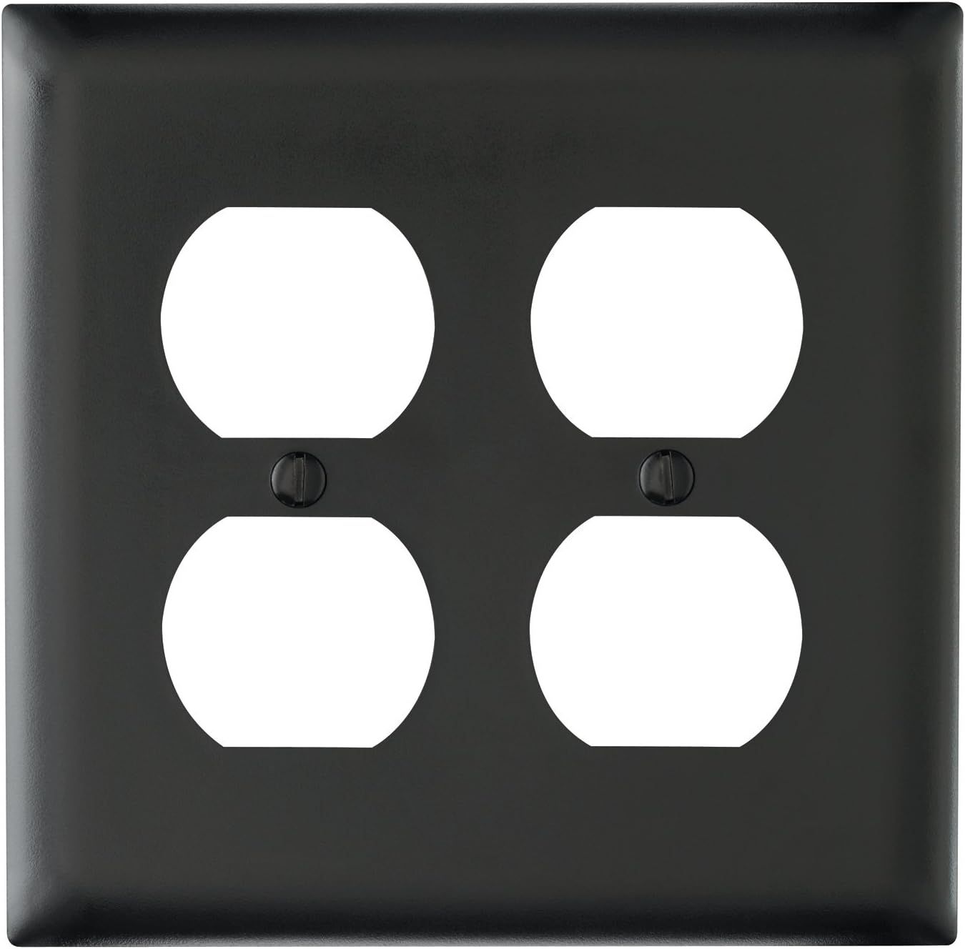 Black Matte 2-Gang Duplex Receptacle Wall Plate