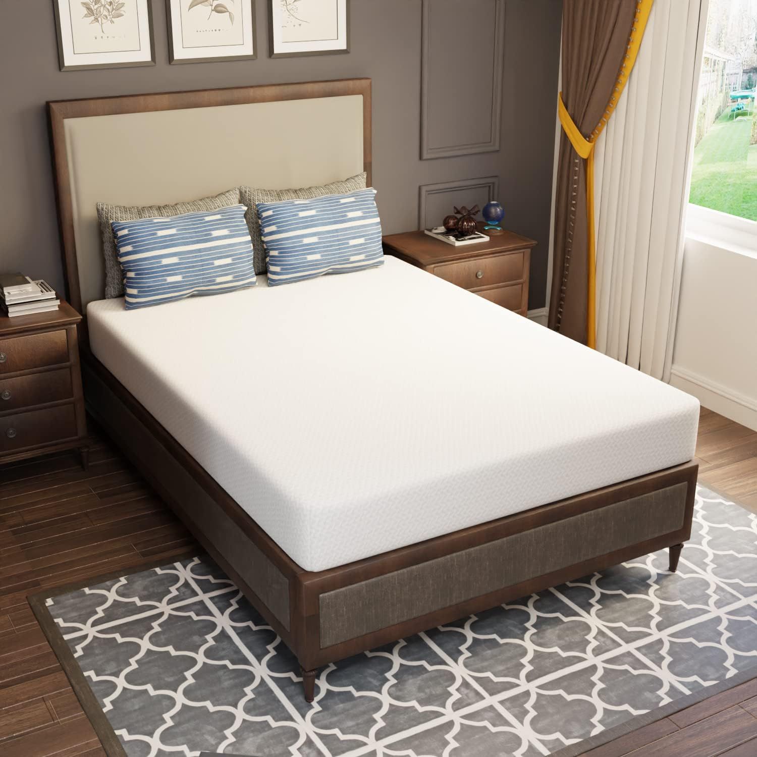 Full Size White Gel Memory Foam Mattress with Cooling Feature