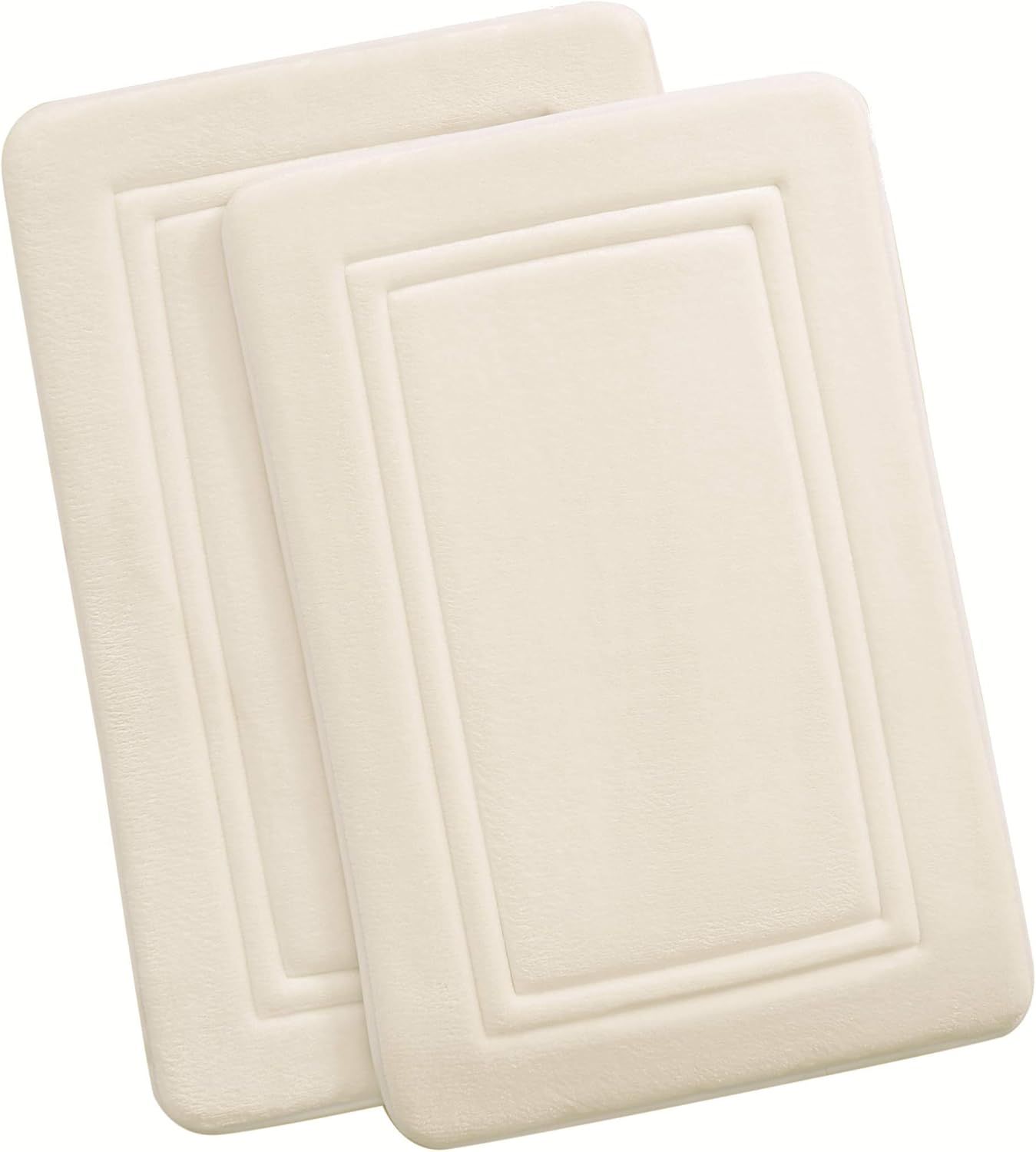 Ivory Antimicrobial Memory Foam Bath Rug Set