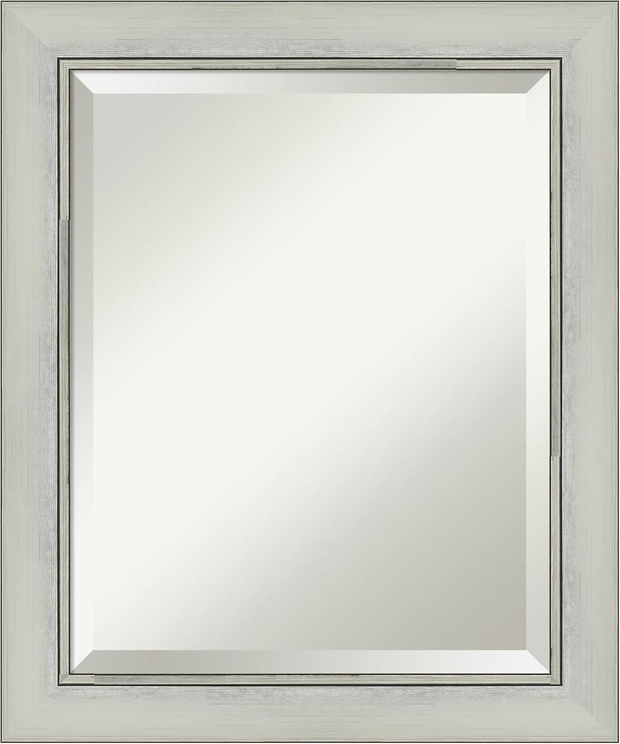 Flair Silver Patina Rectangular Wall Mirror with Beveled Glass