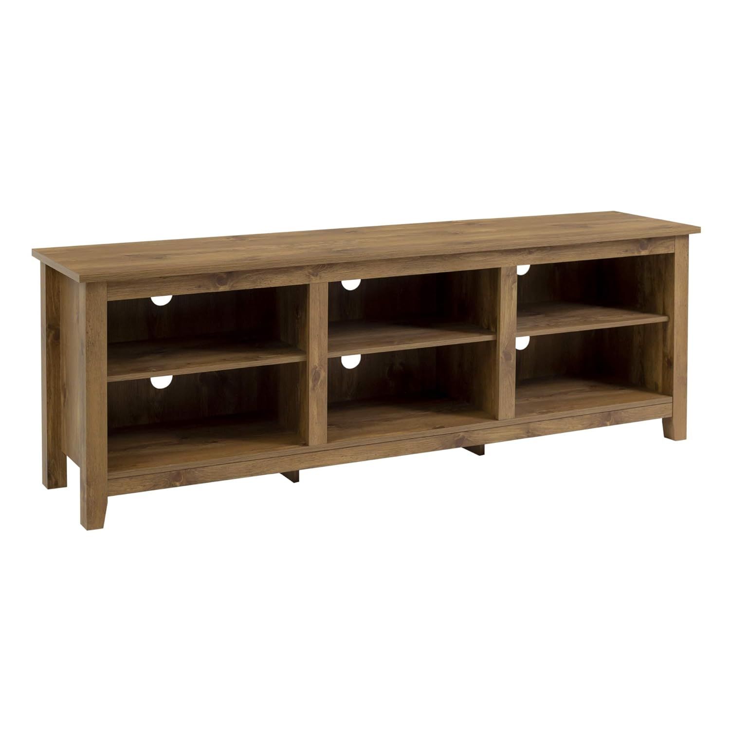 Barnwood 70" Rustic MDF TV Stand with Adjustable Shelves