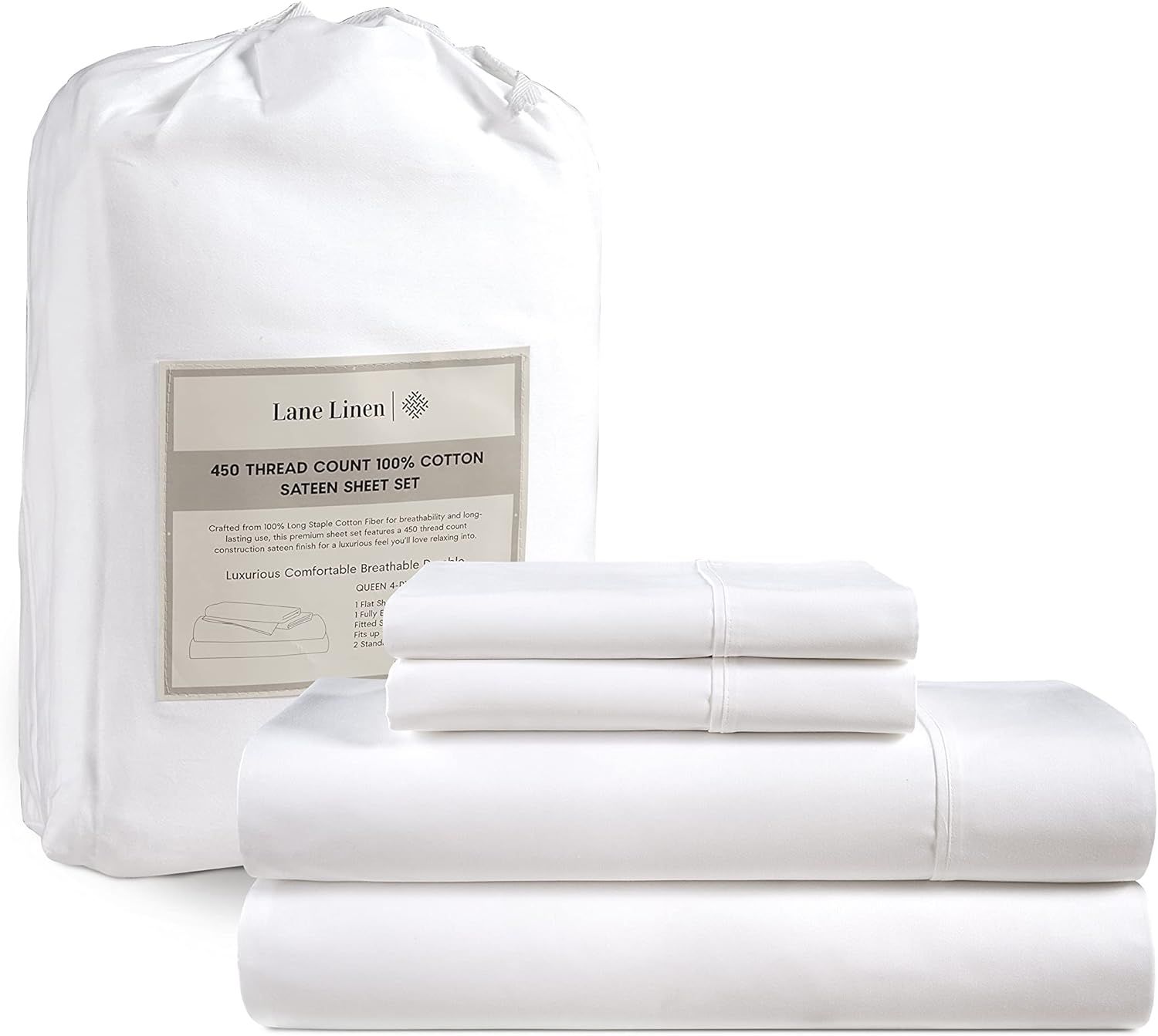 White Queen Cotton Deep Pocket Sheet Set