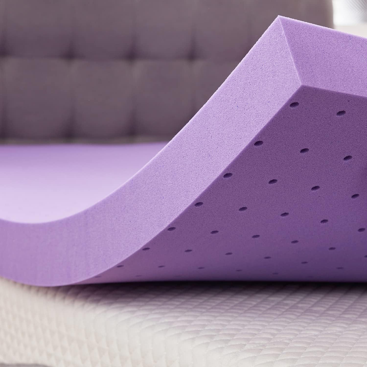 Queen Purple Gel Memory Foam Mattress Topper