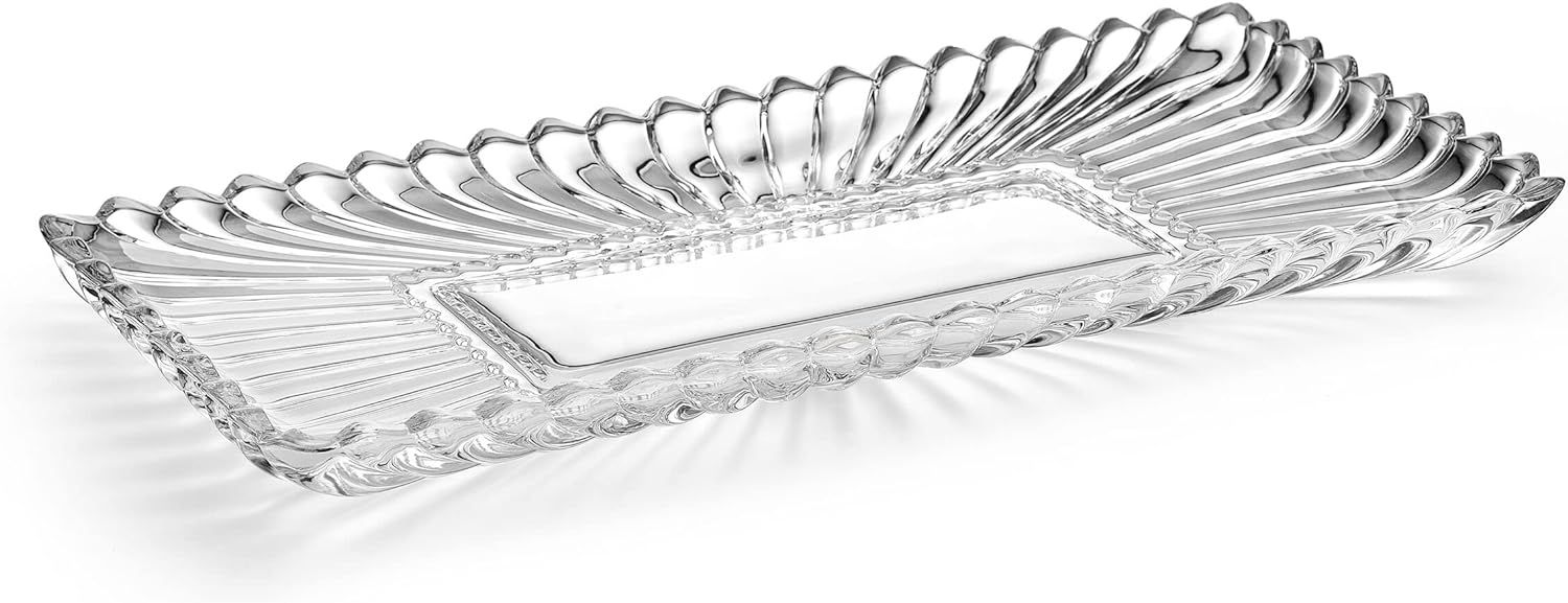 Estate Crystal Glass Rectangular Serving Tray, 14.75 Inch