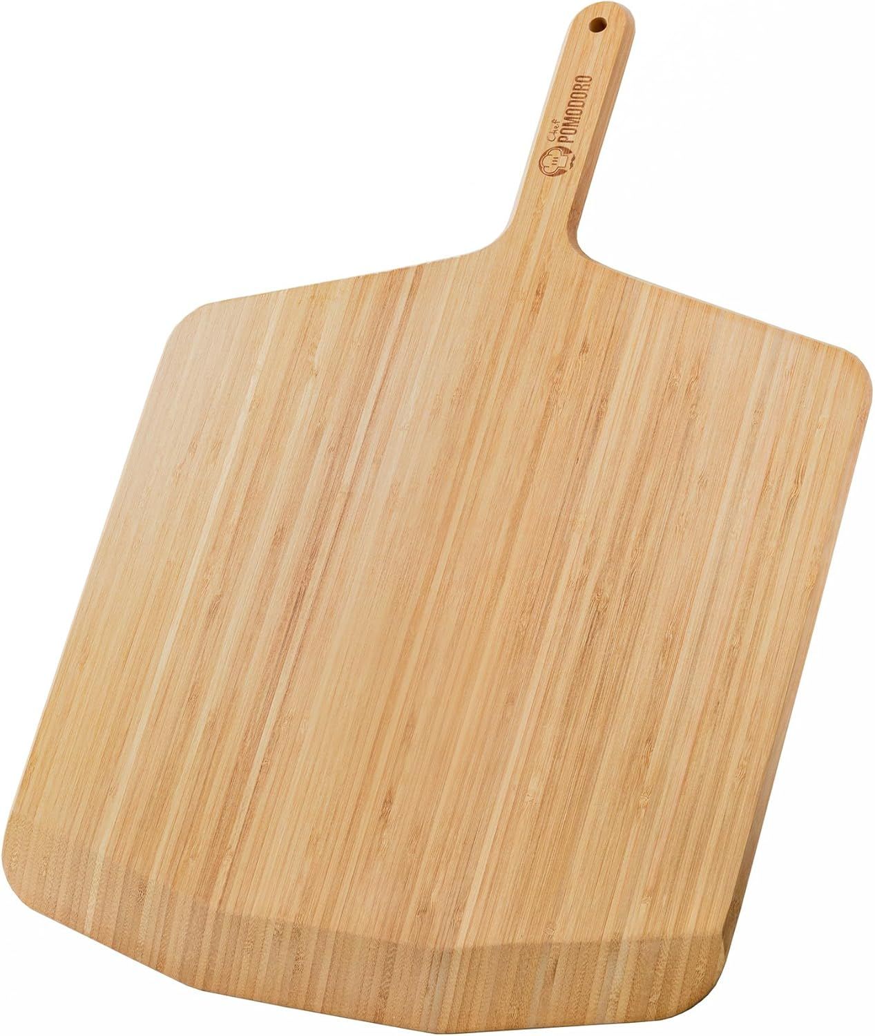 Chef Pomodoro 16-Inch Natural Bamboo Pizza Peel with Handle