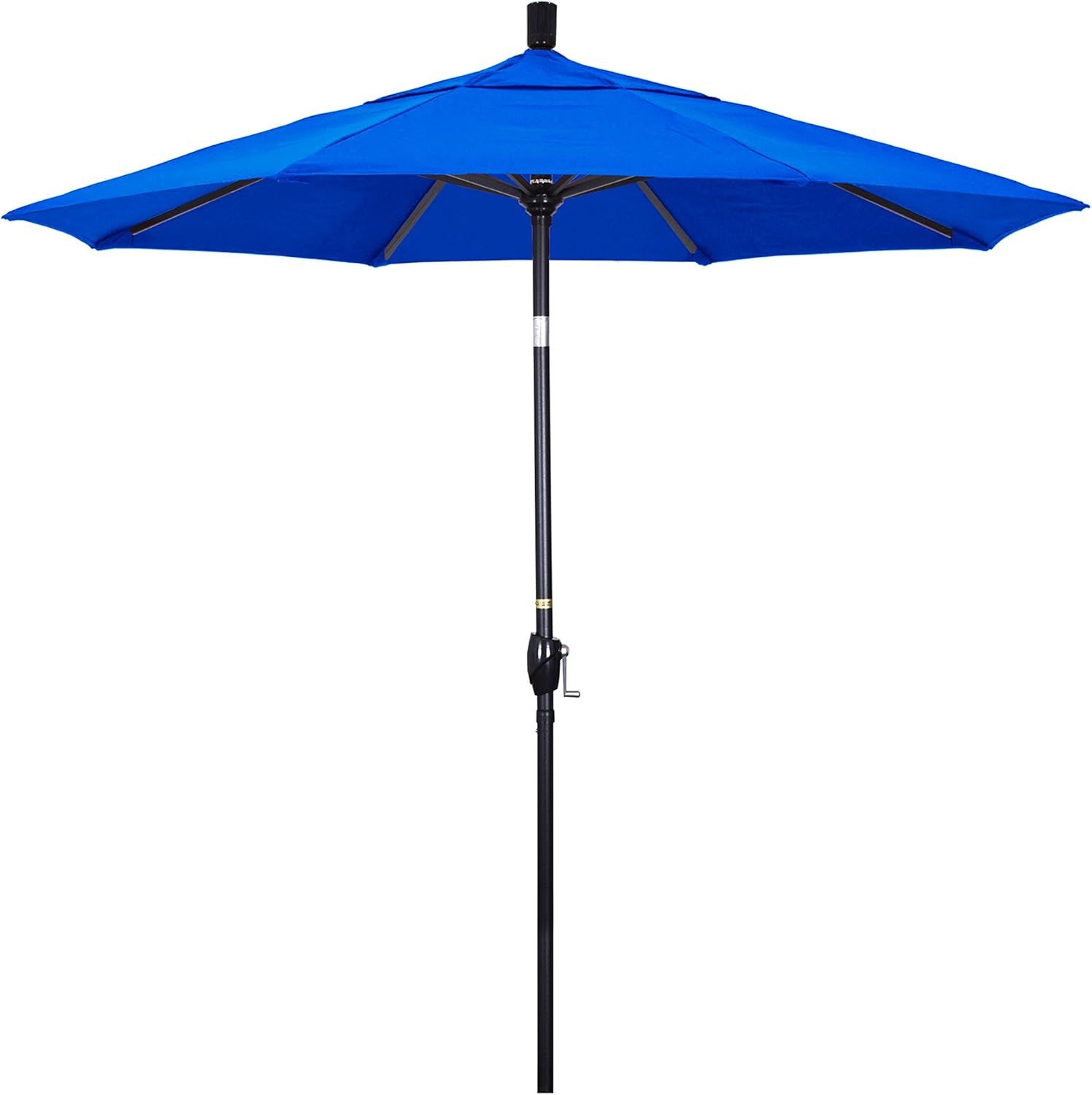 7.5 ft Pacific Blue Canvas Octagonal Market Umbrella with Black Aluminum Pole