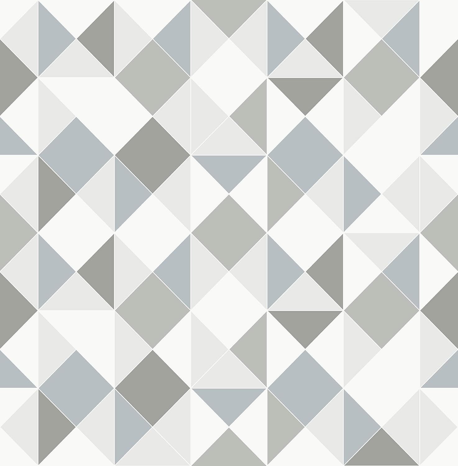 Grey Geometric Kaleidoscope Peel and Stick Wallpaper