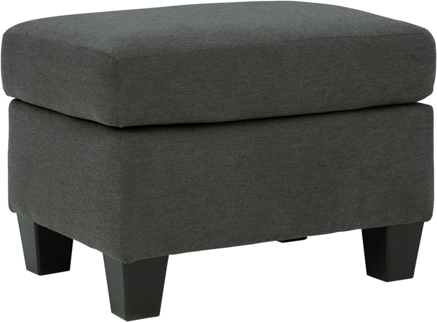 Bayonne 25" Charcoal Fabric Ottoman