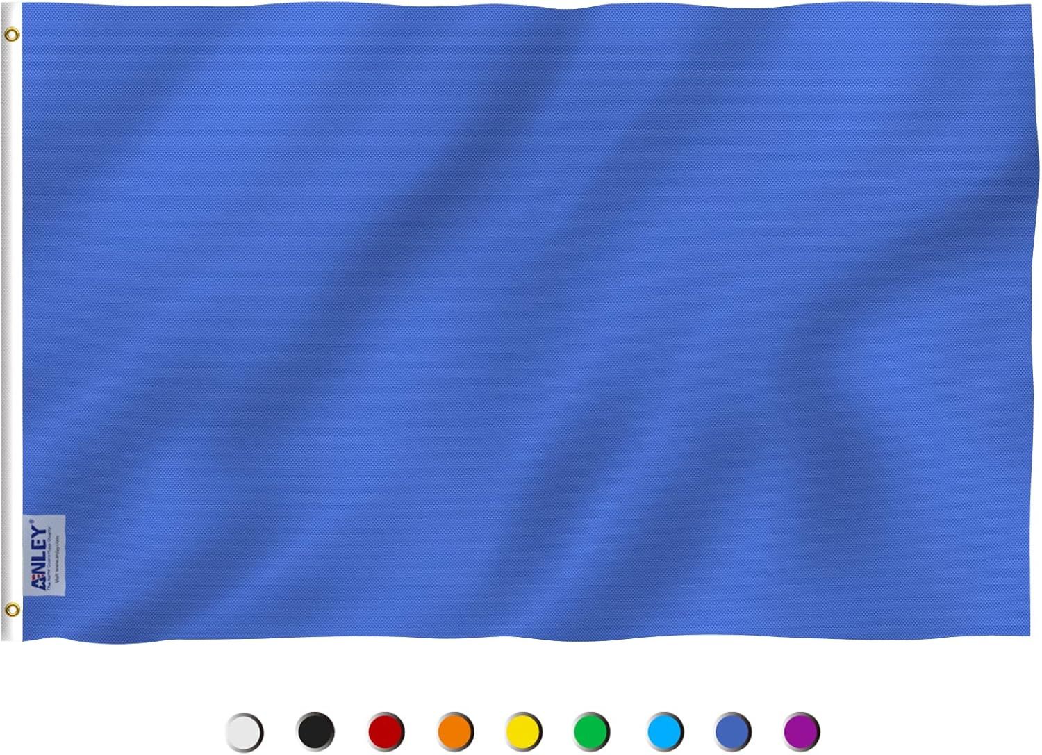 Solid Blue Polyester 3x5 Foot Grommeted Flag