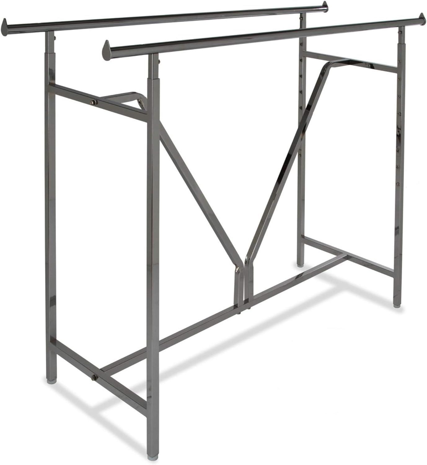 Chrome Adjustable Heavy Duty Double Bar Garment Rack