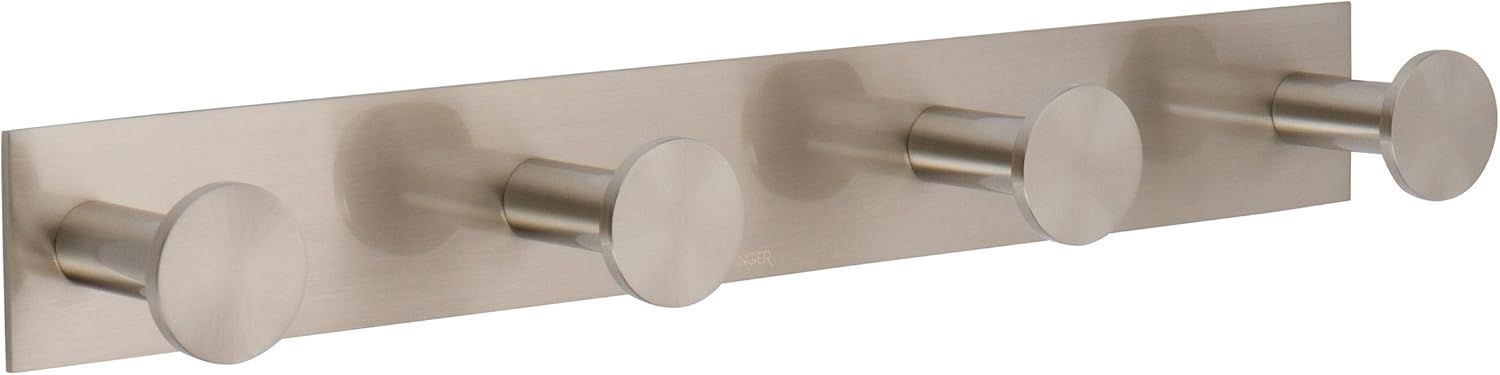 Ginger 2810Q/SN Surface Quadruple Robe Bath Towel Hook, Satin Nickel