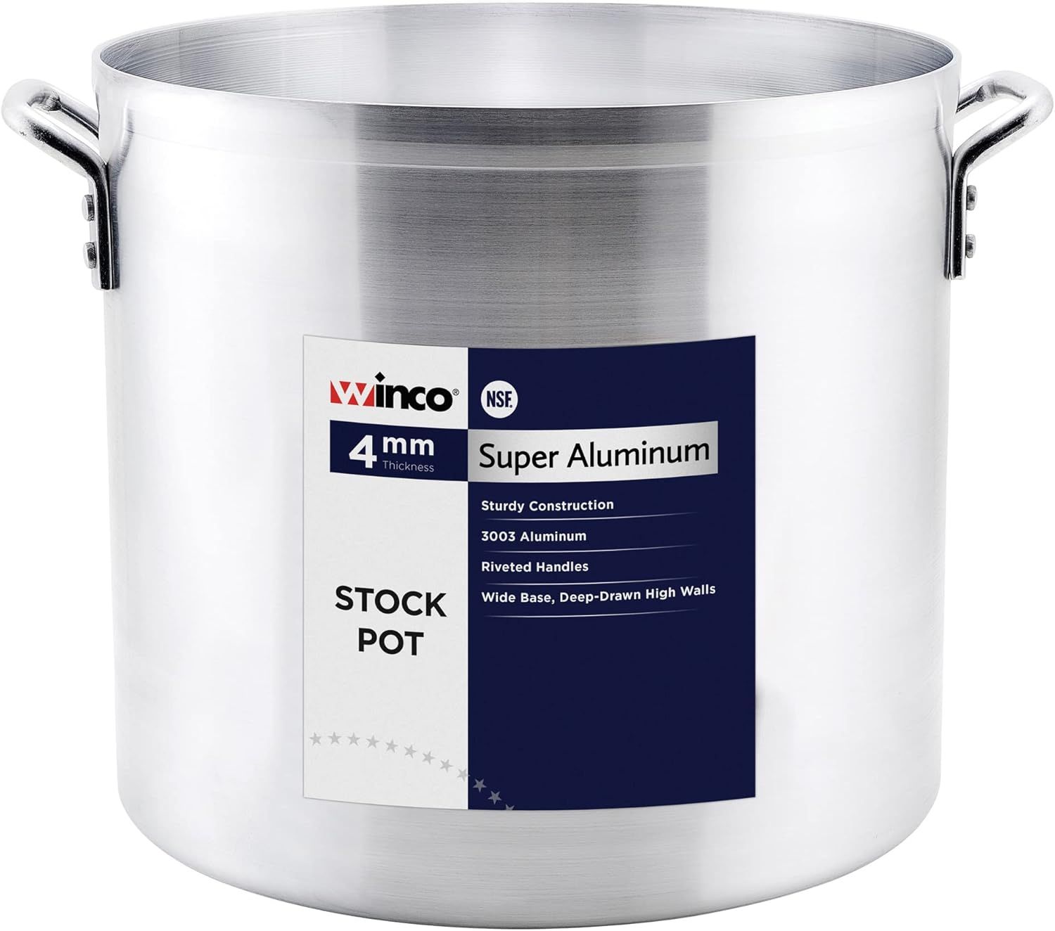 Heavy-Duty 8 Qt. Aluminum Stock Pot with Riveted Handles