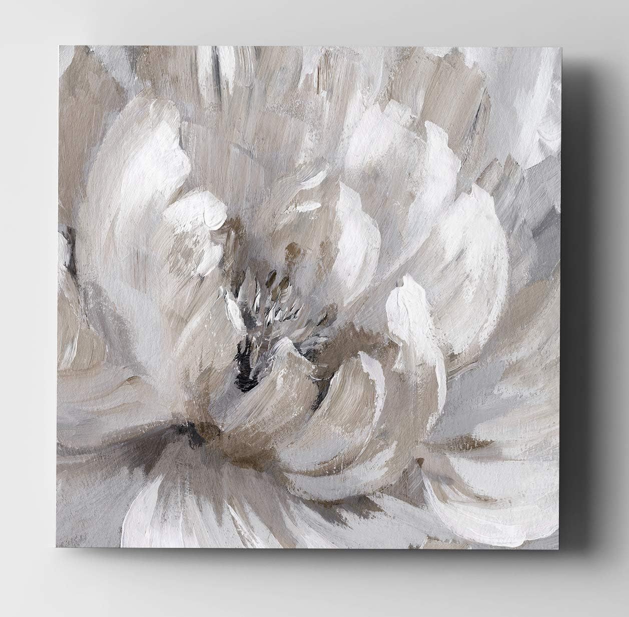 Burst of Spring Beige and White Canvas Wall Art, 32x32